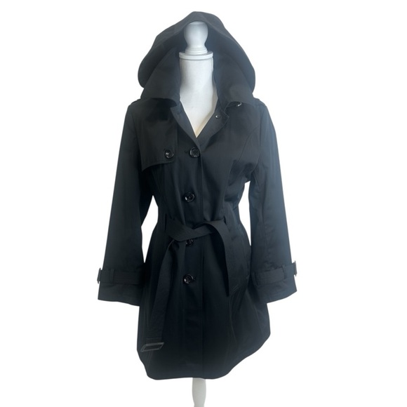Michael Kors Black All Weather Trench Coat Size Large - Picture 2 of 15